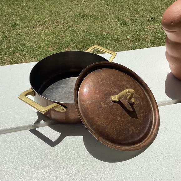 Vintage Paul Revere Copper & Brass Lidded casserole type pot - Rare - Collectibl - Picture 3 of 16